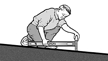 Diagram of a man measuring the slope of a ramp