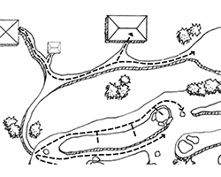 arial view of a golf course